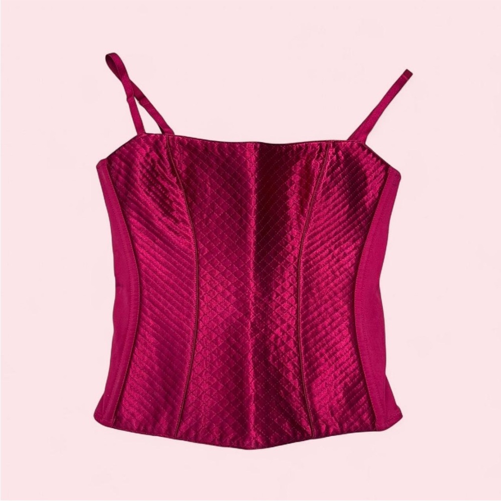 Magenta Satin Corset Top